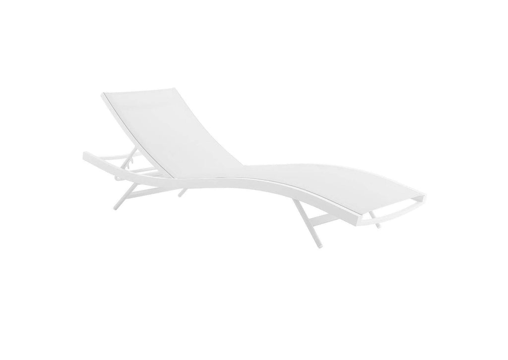 EEI-4039-WHI-WHI Glimpse Outdoor Patio Mesh Chaise Lounge Set Of 4 By Modway