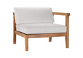 EEI-4129-NAT-WHI Bayport Outdoor Patio Teak Wood Right-Arm Chair By Modway