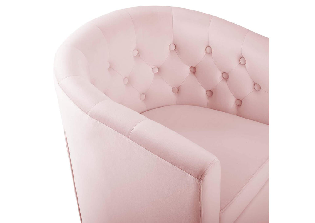 EEI-4138-PNK Prospect Tufted Performance Velvet Swivel Armchair By Modway