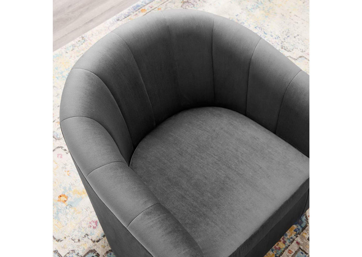 EEI-4139-CHA Prospect Performance Velvet Swivel Armchair By Modway