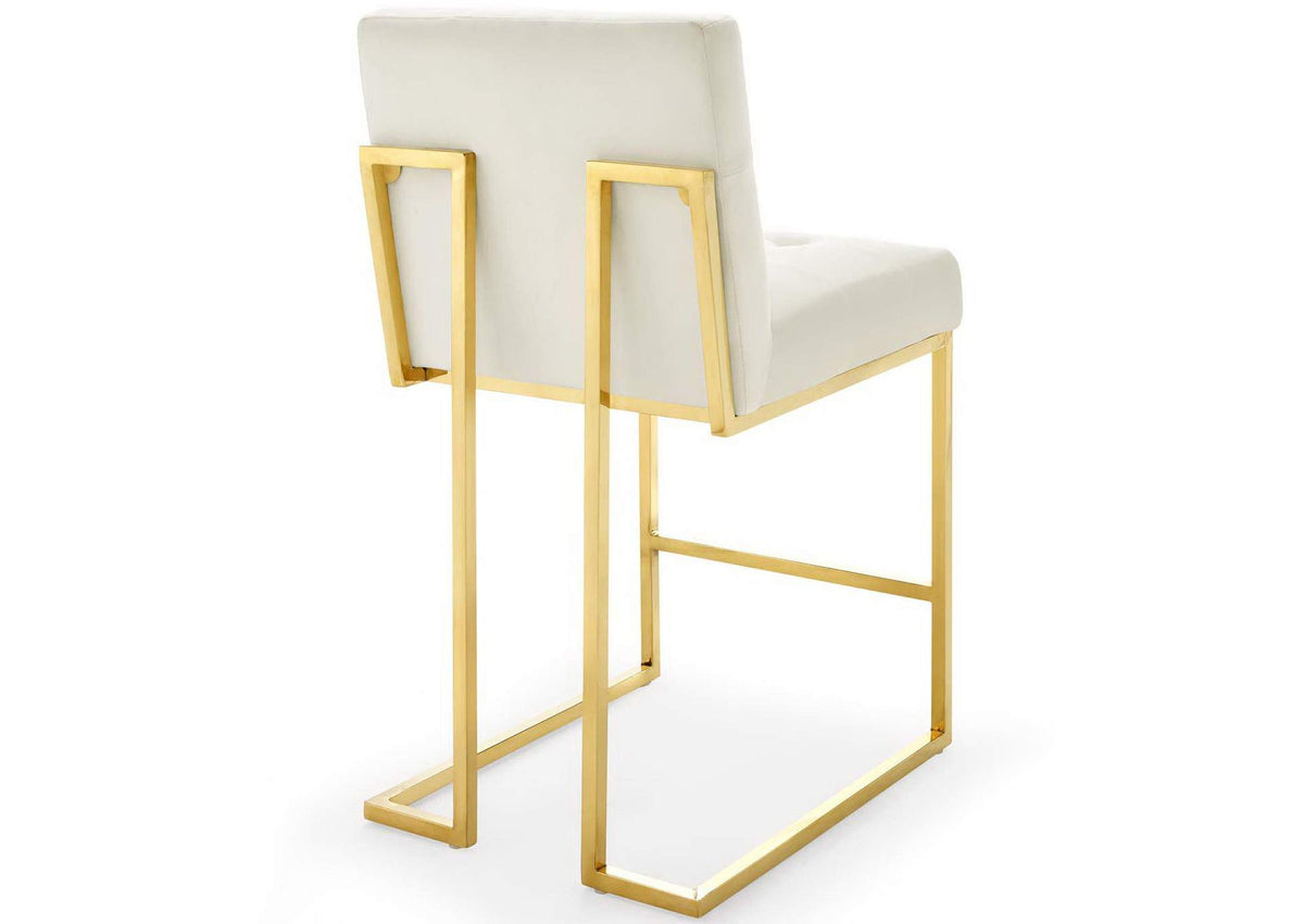 EEI-4155-GLD-IVO Privy Gold Stainless Steel Performance Velvet Counter Stool Set Of 2 By Modway