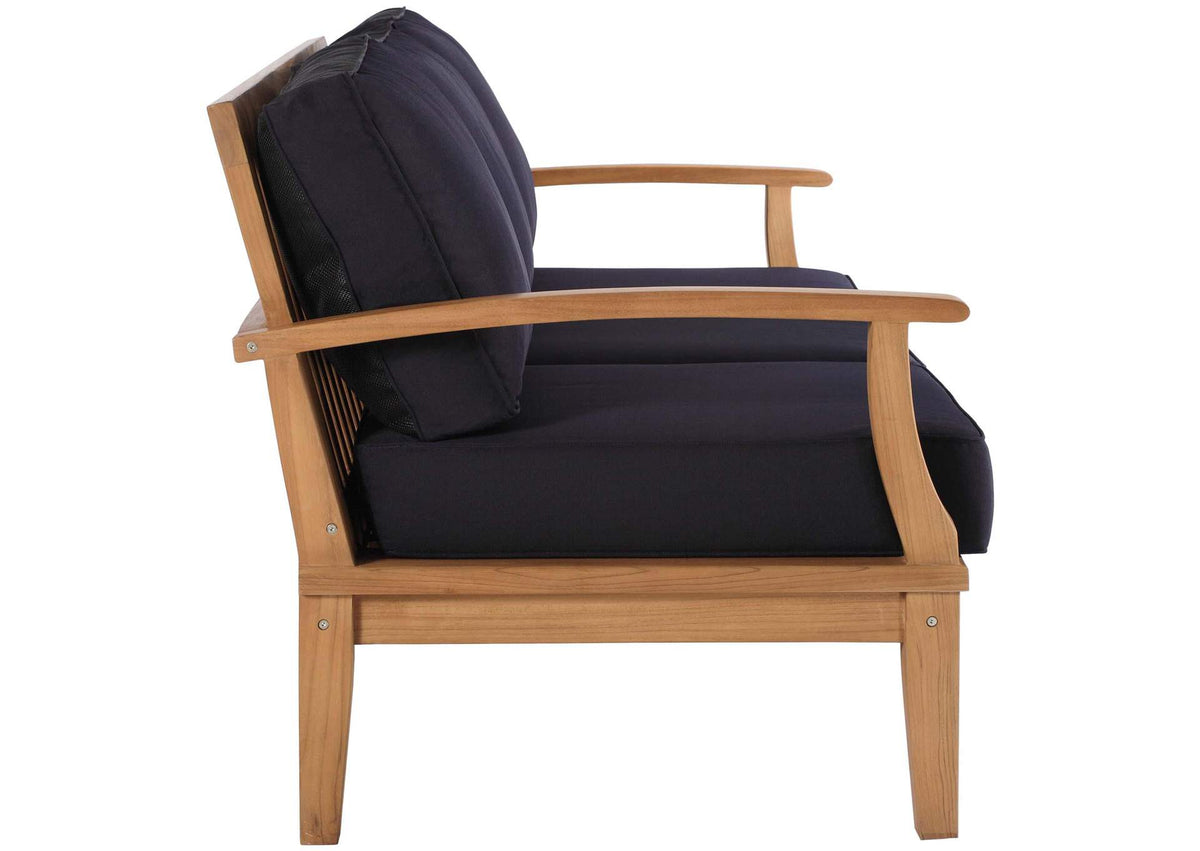EEI-4176-NAT-NAV Marina Outdoor Patio Teak Sofa By Modway