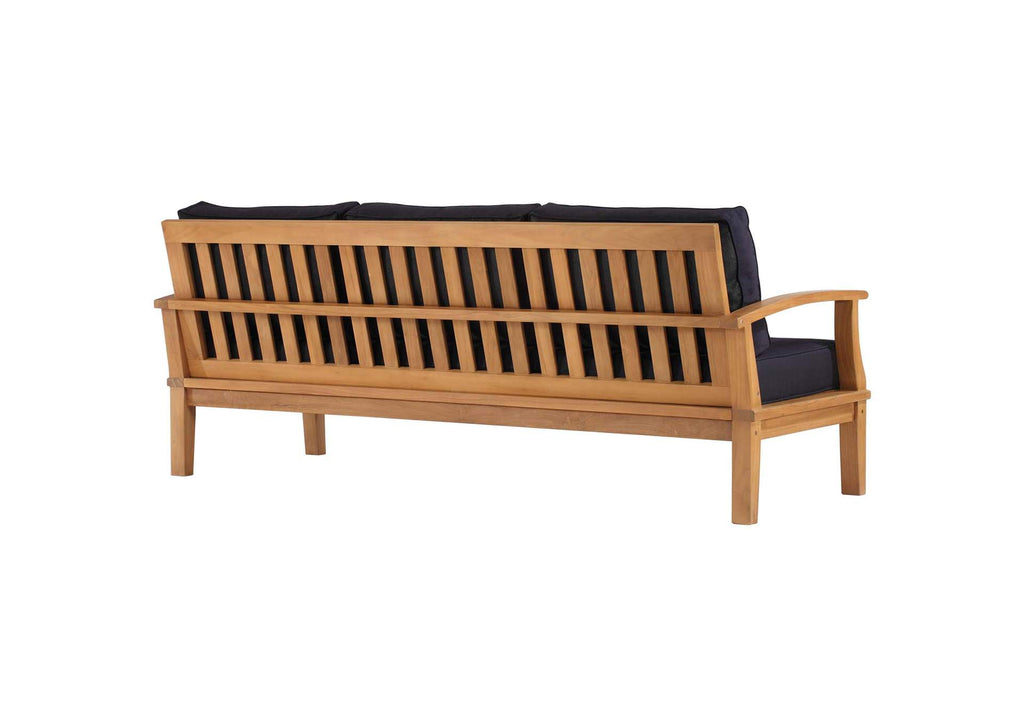 EEI-4176-NAT-NAV Marina Outdoor Patio Teak Sofa By Modway