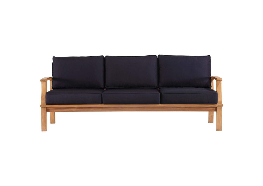 EEI-4176-NAT-NAV Marina Outdoor Patio Teak Sofa By Modway