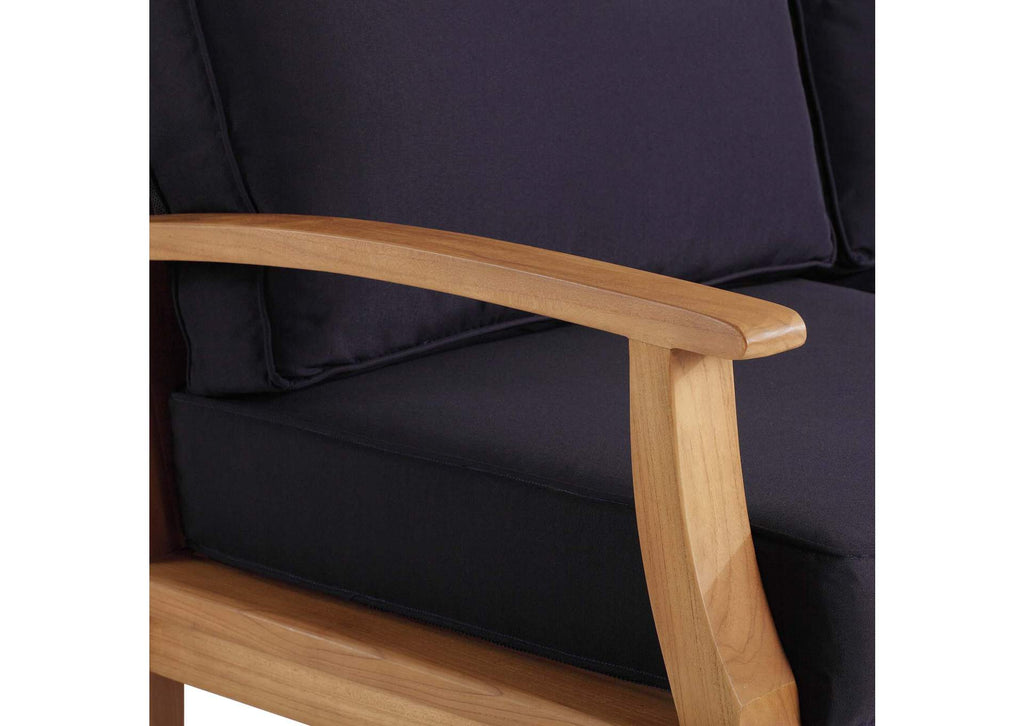 EEI-4176-NAT-NAV Marina Outdoor Patio Teak Sofa By Modway