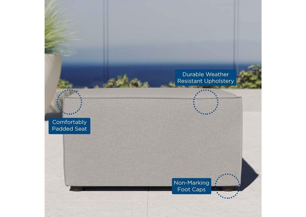 EEI-4211-GRY Saybrook Outdoor Patio Upholstered Sectional Sofa Ottoman By Modway