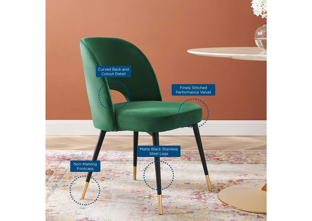 EEI-4212-EME Rouse Performance Velvet Dining Side Chair By Modway