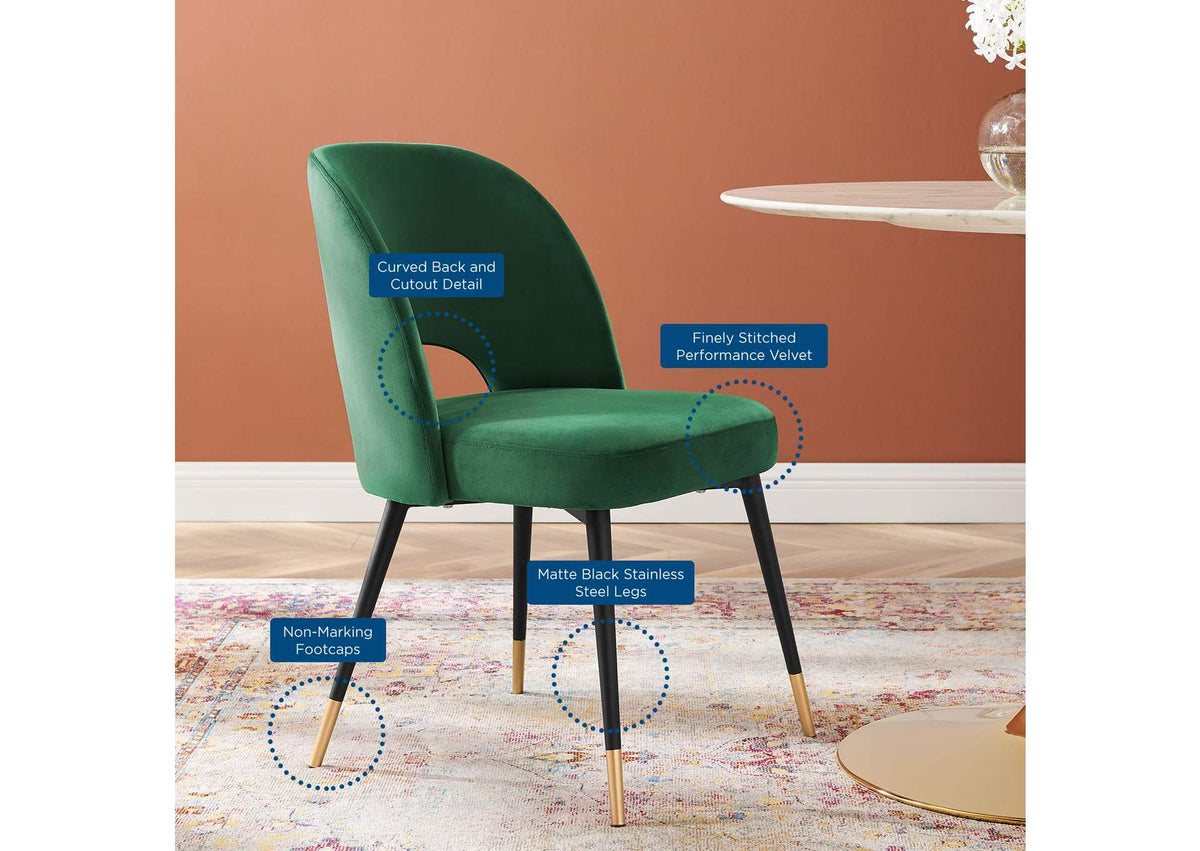 EEI-4212-EME Rouse Performance Velvet Dining Side Chair By Modway