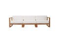 EEI-4254-NAT-WHI-SET Upland 3-Piece Outdoor Patio Teak Wood Sectional Sofa Set By Modway