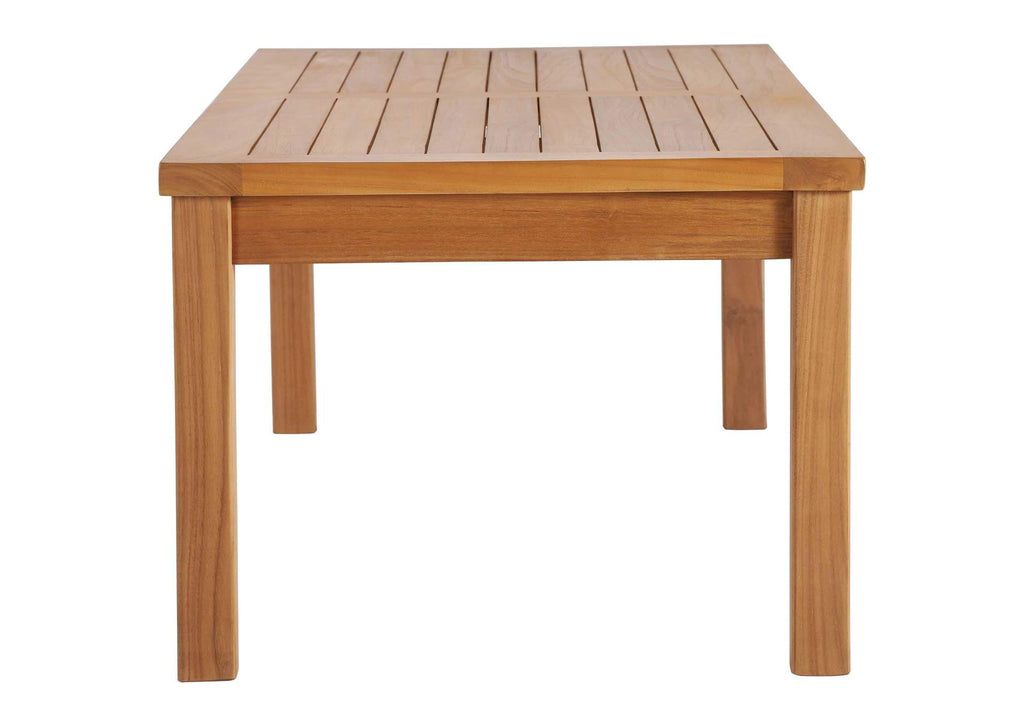 EEI-4257-NAT-WHI-SET Upland 4-Piece Outdoor Patio Teak Wood Furniture Set By Modway