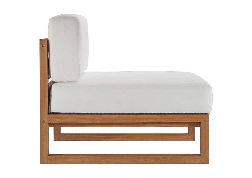 EEI-4257-NAT-WHI-SET Upland 4-Piece Outdoor Patio Teak Wood Furniture Set By Modway