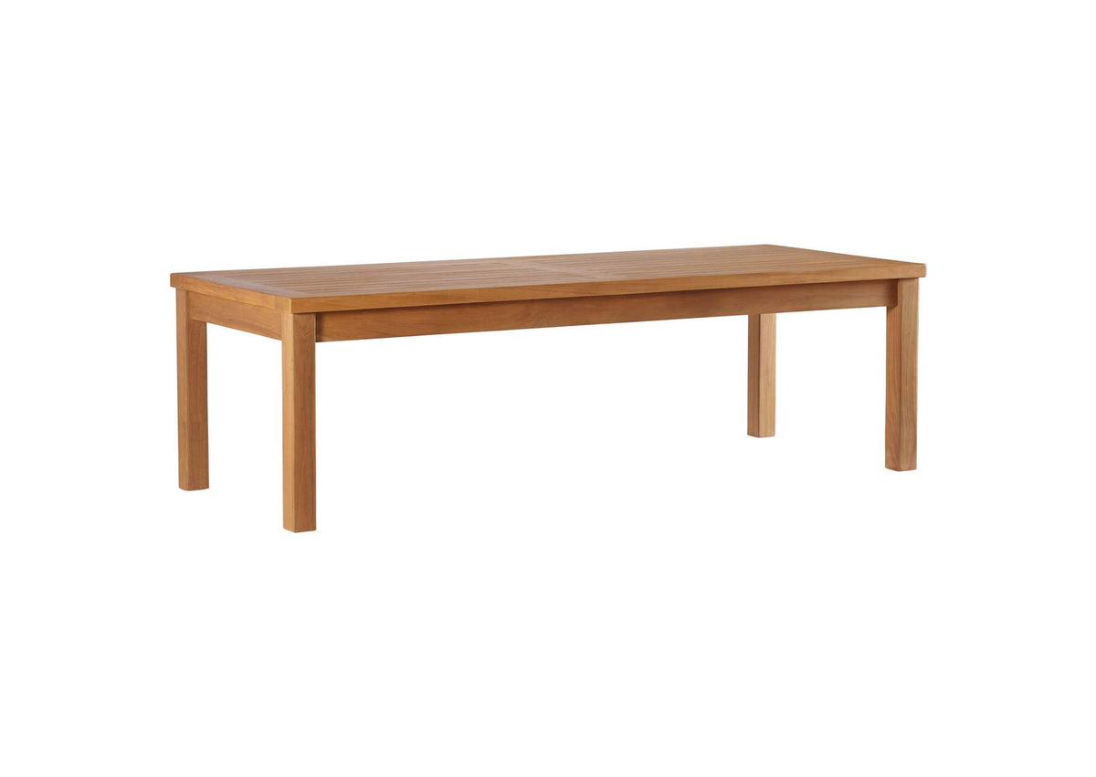 EEI-4257-NAT-WHI-SET Upland 4-Piece Outdoor Patio Teak Wood Furniture Set By Modway