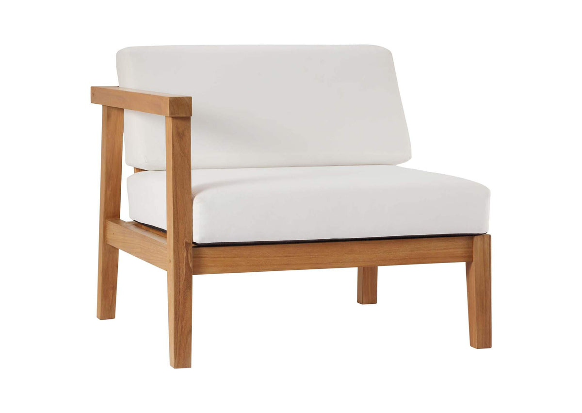 EEI-4259-NAT-WHI-SET Bayport Outdoor Patio Teak Wood 2-Seater Loveseat By Modway