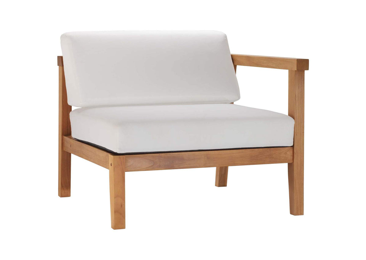 EEI-4259-NAT-WHI-SET Bayport Outdoor Patio Teak Wood 2-Seater Loveseat By Modway