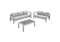 EEI-4313-SLV-GRY-SET Shore 3 Piece Sunbrella® Fabric Outdoor Patio Aluminum Set By Modway
