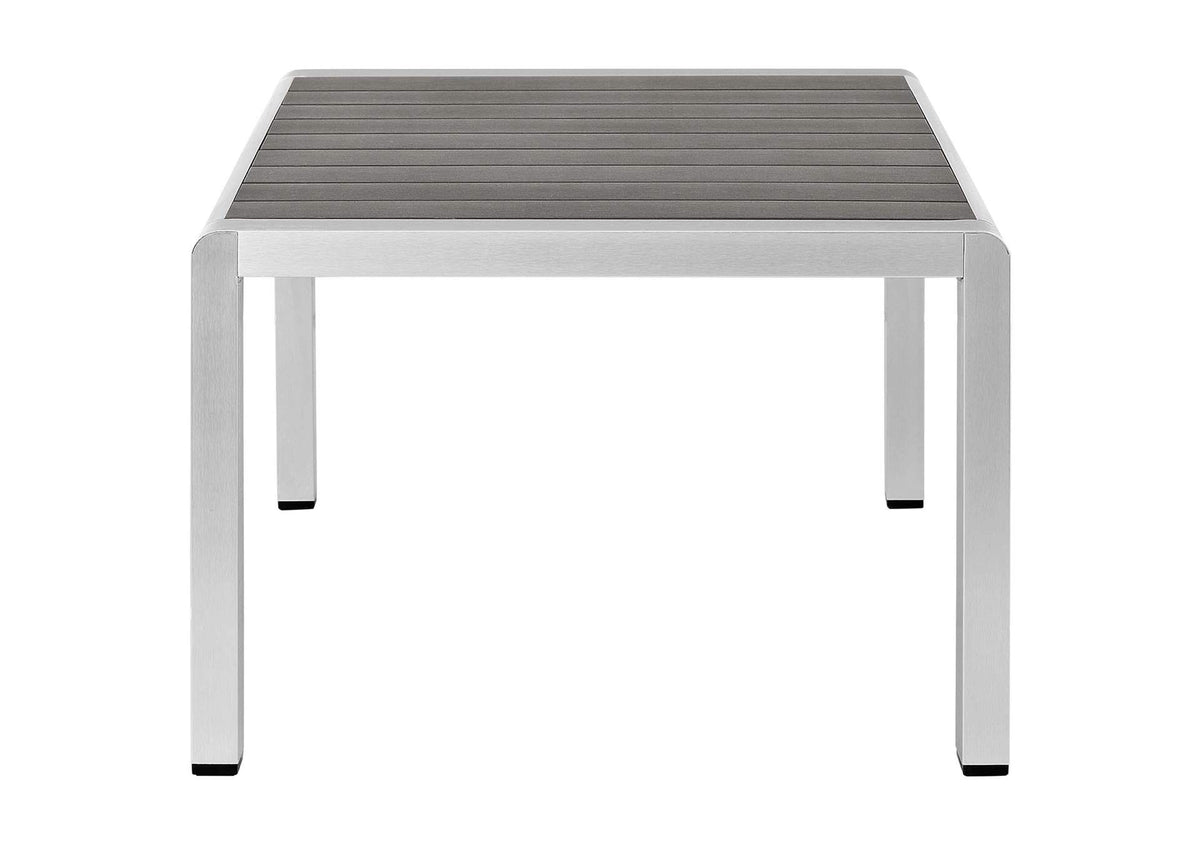 EEI-4313-SLV-NAV-SET Shore 3 Piece Sunbrella® Fabric Outdoor Patio Aluminum Set By Modway