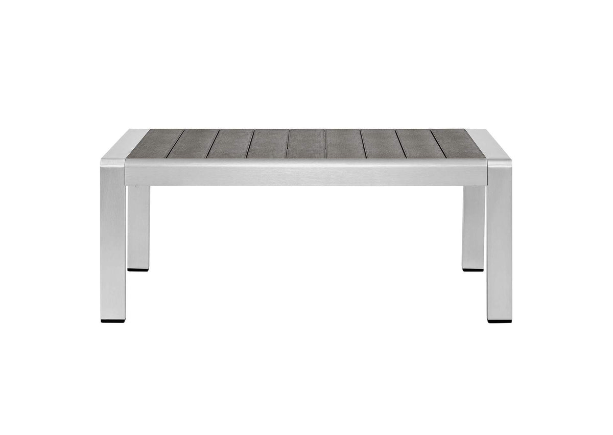 EEI-4316-SLV-GRY-SET Shore 4 Piece Sunbrella® Fabric Outdoor Patio Aluminum Set By Modway