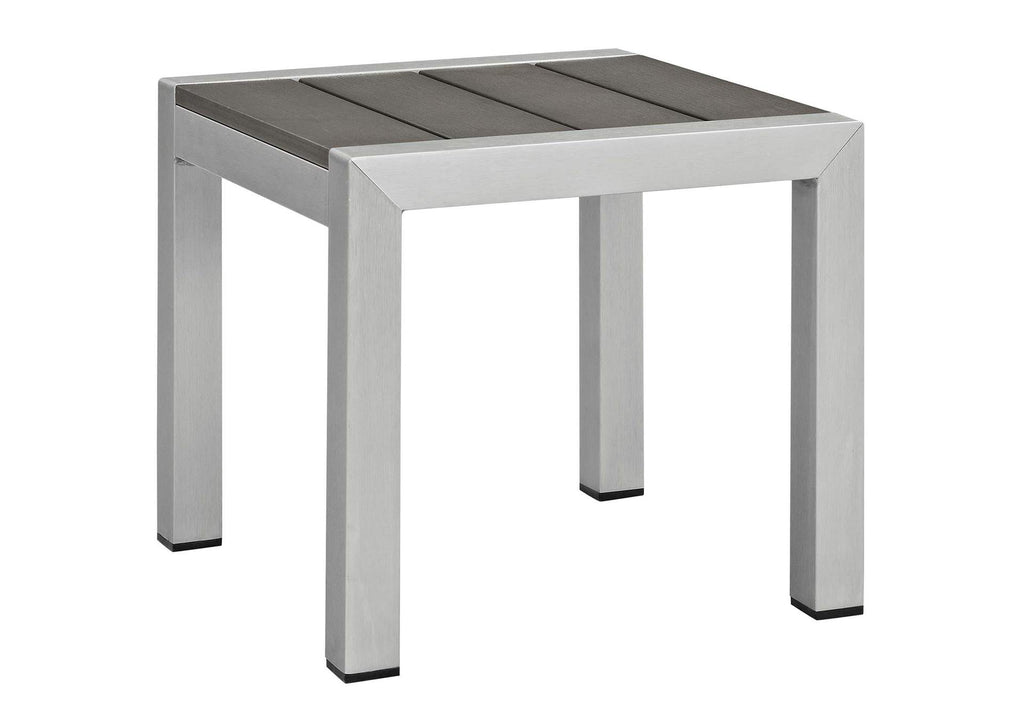 EEI-4322-SLV-GRY-SET Shore 7 Piece Sunbrella® Fabric Outdoor Patio Aluminum Set By Modway