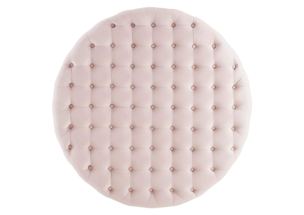 EEI-4326-PNK Ensconce Tufted Performance Velvet Round Ottoman By Modway