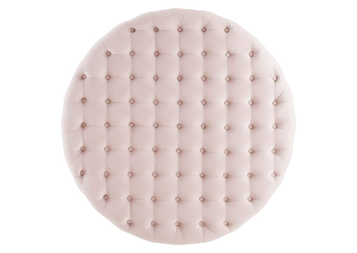 EEI-4326-PNK Ensconce Tufted Performance Velvet Round Ottoman By Modway