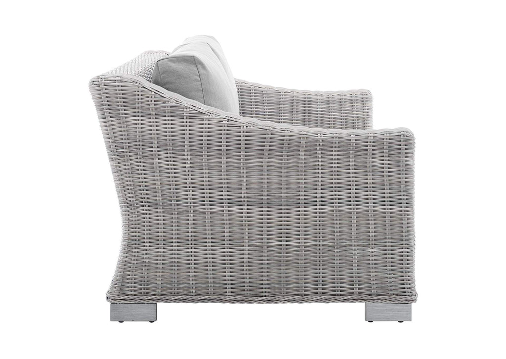 EEI-4355-LGR-GRY Conway 4-Piece Sunbrella® Outdoor Patio Wicker Rattan Furniture Set By Modway