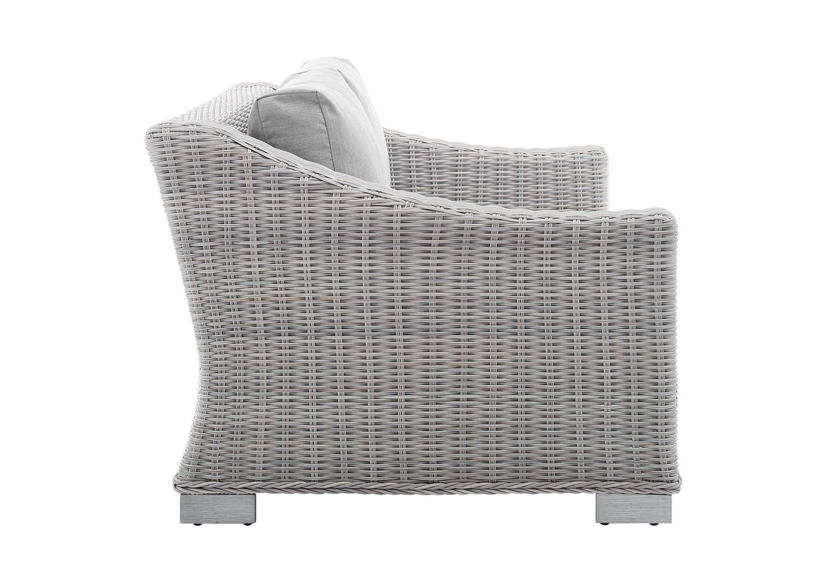 EEI-4355-LGR-GRY Conway 4-Piece Sunbrella® Outdoor Patio Wicker Rattan Furniture Set By Modway