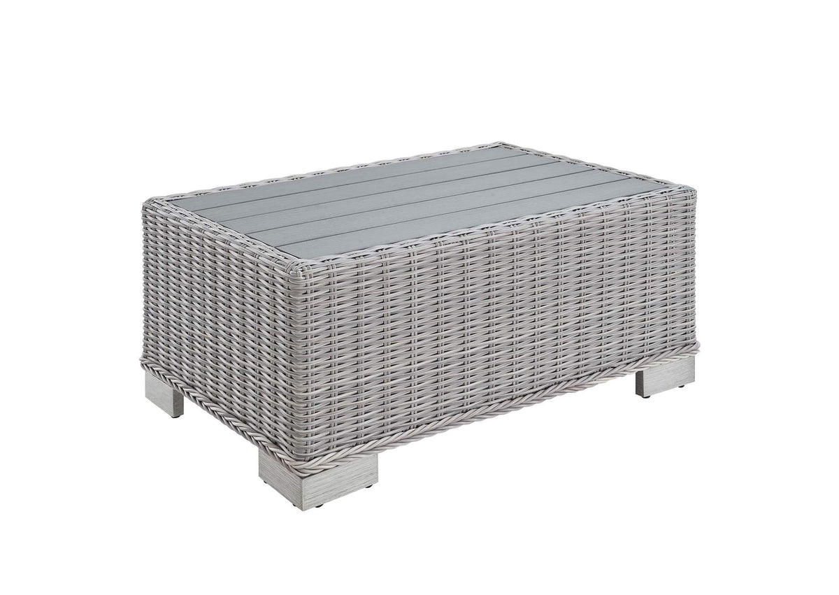 EEI-4355-LGR-WHI Conway 4-Piece Sunbrella® Outdoor Patio Wicker Rattan Furniture Set By Modway