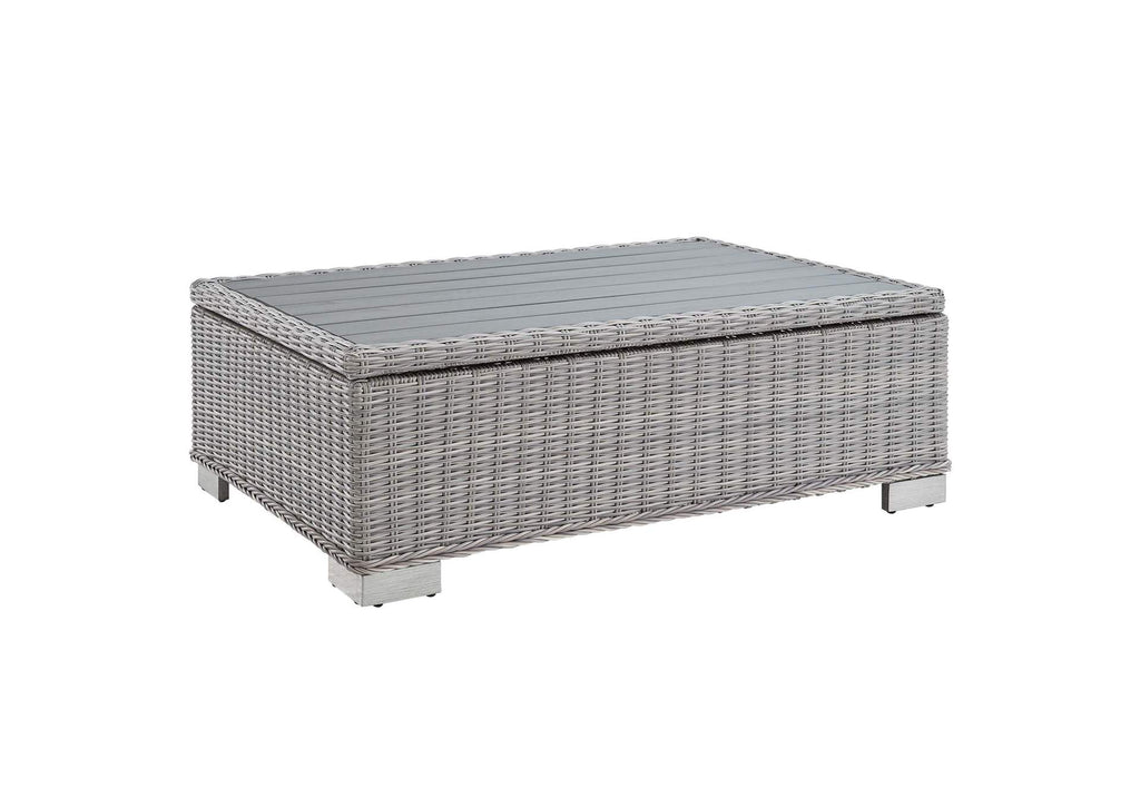 EEI-4359-LGR-WHI Conway 4-Piece Sunbrella® Outdoor Patio Wicker Rattan Furniture Set By Modway