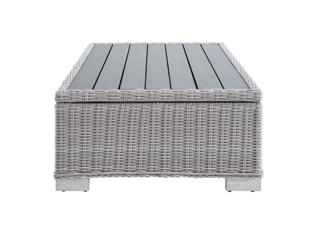 EEI-4359-LGR-WHI Conway 4-Piece Sunbrella® Outdoor Patio Wicker Rattan Furniture Set By Modway