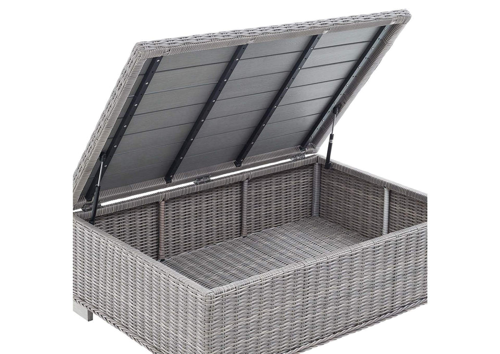 EEI-4359-LGR-WHI Conway 4-Piece Sunbrella® Outdoor Patio Wicker Rattan Furniture Set By Modway