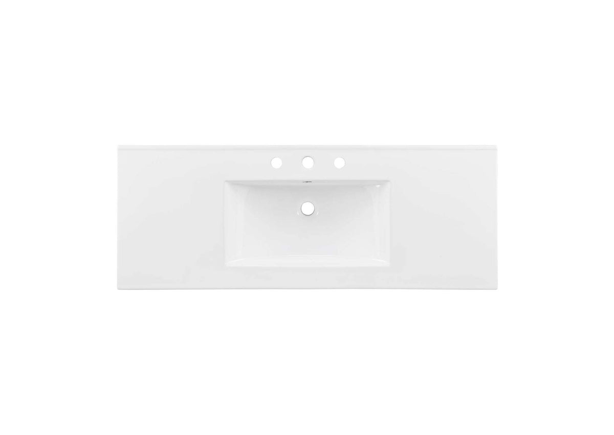 EEI-4375-WHI Cayman 48" Single Basin Bathroom Sink By Modway