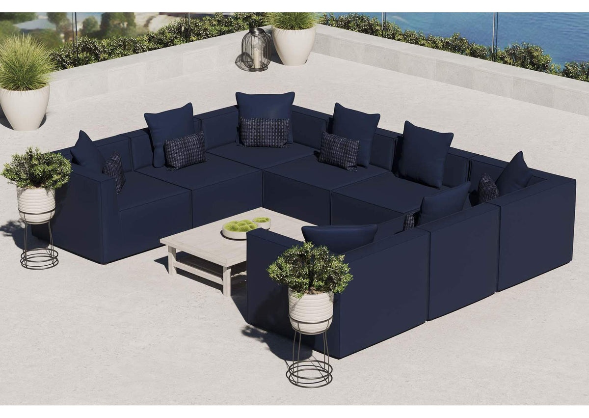 EEI-4388-NAV Saybrook 8-Piece Outdoor Patio Upholstered Sectional Sofa By Modway