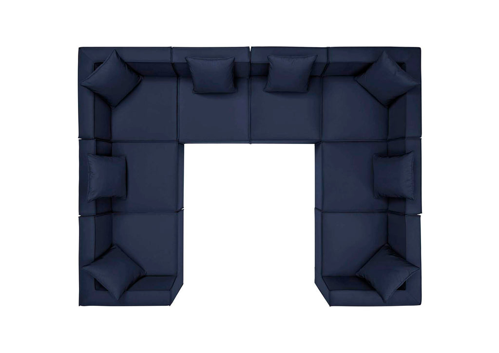 EEI-4388-NAV Saybrook 8-Piece Outdoor Patio Upholstered Sectional Sofa By Modway