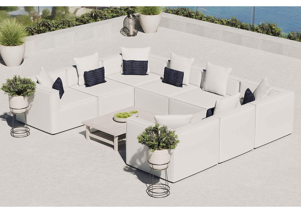 EEI-4388-WHI Saybrook 8-Piece Outdoor Patio Upholstered Sectional Sofa By Modway