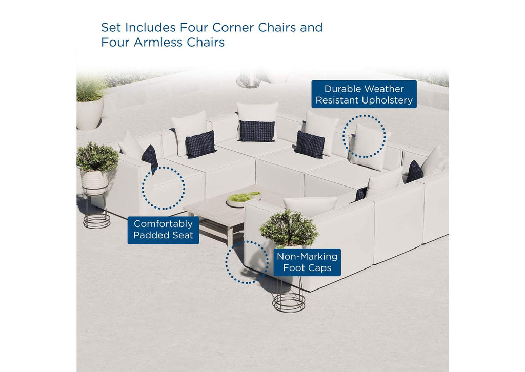 EEI-4388-WHI Saybrook 8-Piece Outdoor Patio Upholstered Sectional Sofa By Modway