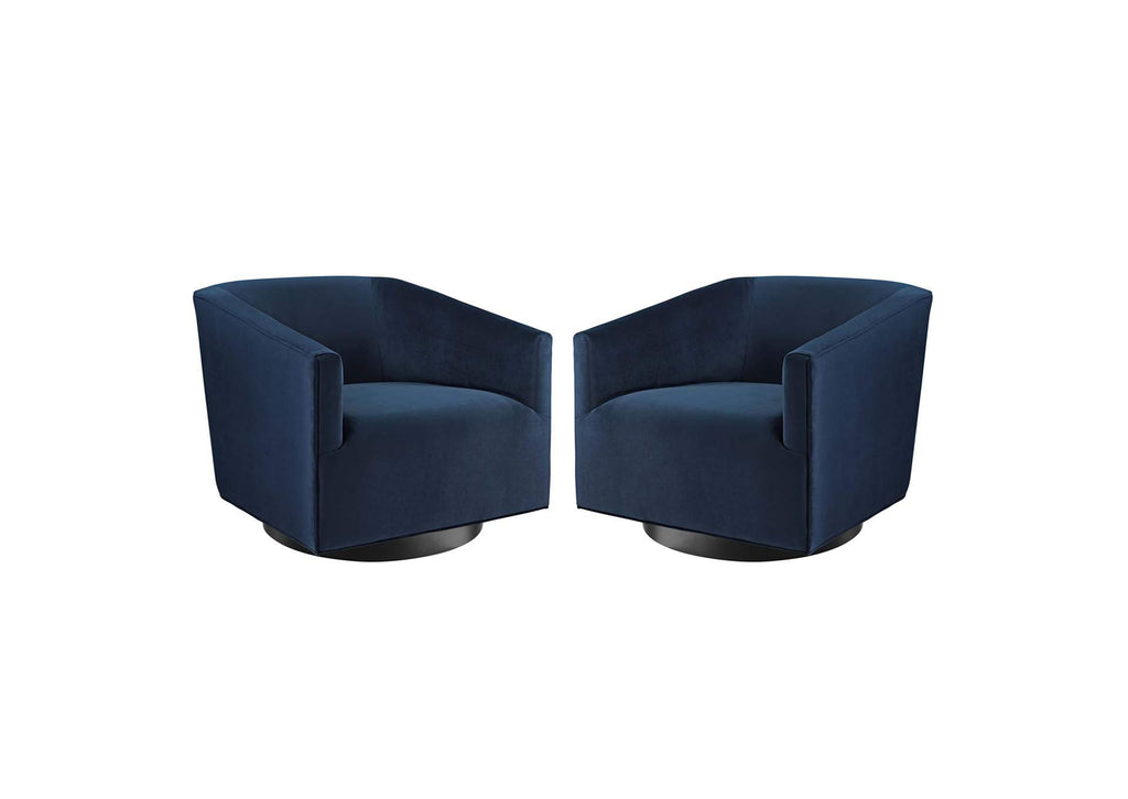 EEI-4427-MID Twist Performance Velvet Swivel Chair Set Of 2 By Modway