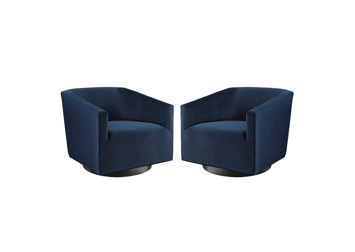 EEI-4427-MID Twist Performance Velvet Swivel Chair Set Of 2 By Modway