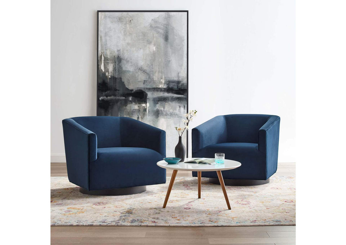 EEI-4427-MID Twist Performance Velvet Swivel Chair Set Of 2 By Modway