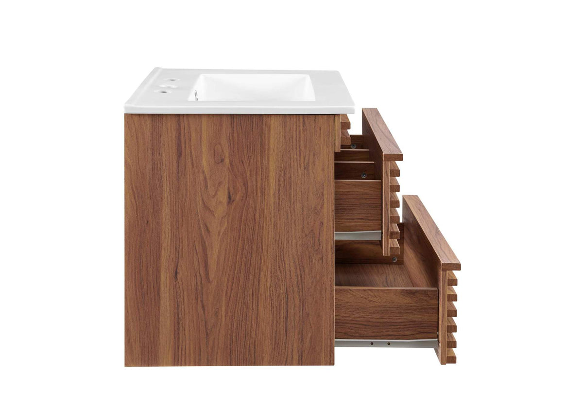 EEI-4433-WAL-WHI Render 24" Wall-Mount Bathroom Vanity By Modway