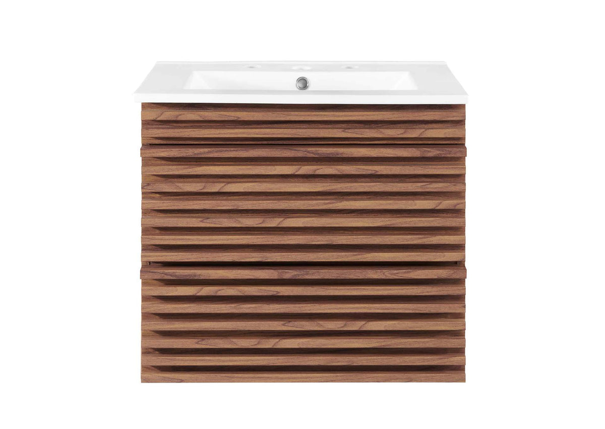 EEI-4433-WAL-WHI Render 24" Wall-Mount Bathroom Vanity By Modway