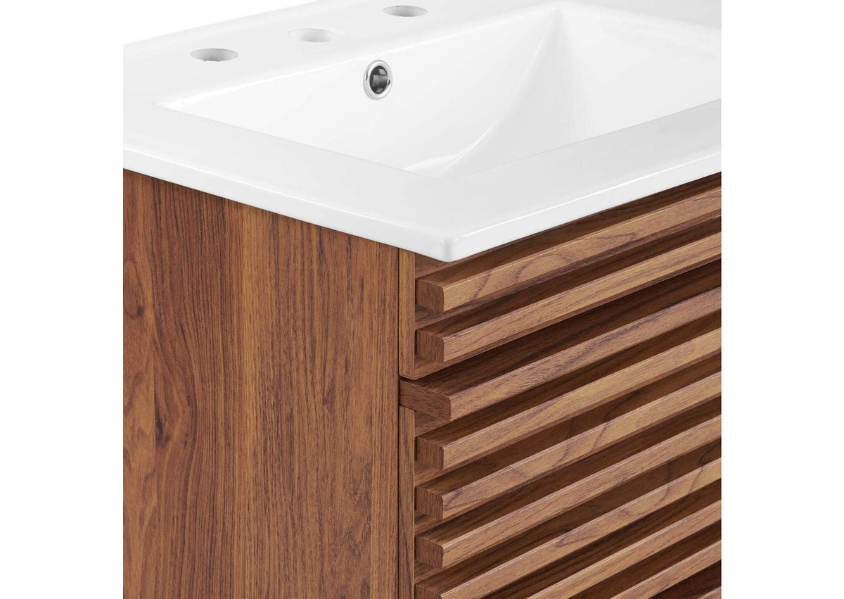 EEI-4433-WAL-WHI Render 24" Wall-Mount Bathroom Vanity By Modway