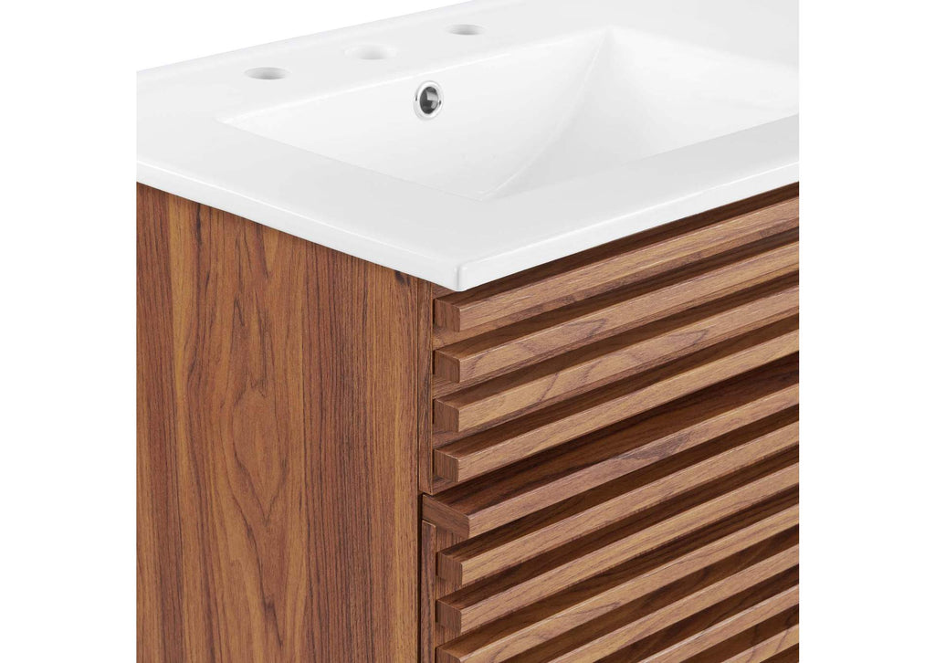 EEI-4441-WAL-WHI Render 48" Double Sink Bathroom Vanity By Modway