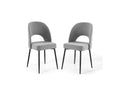 EEI-4490-BLK-LGR Rouse Upholstered Fabric Dining Side Chair Set Of 2 By Modway