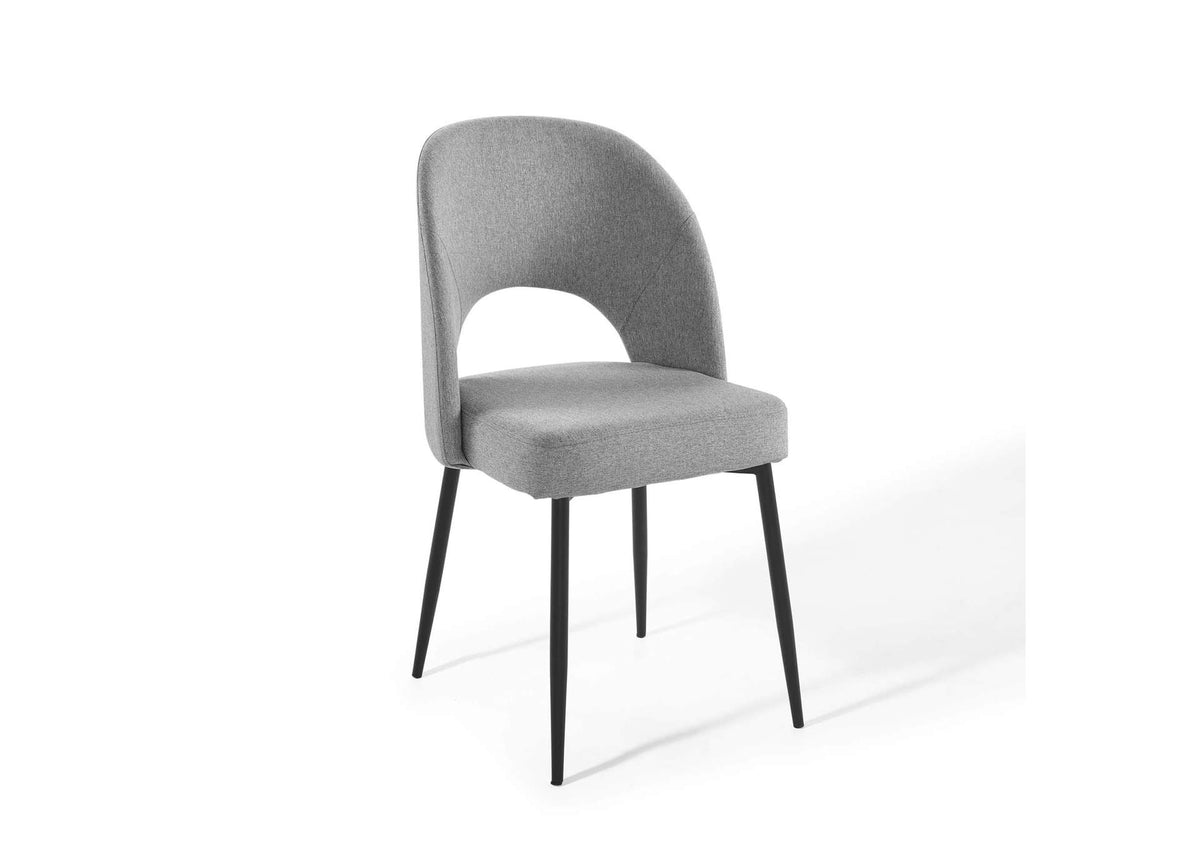 EEI-4490-BLK-LGR Rouse Upholstered Fabric Dining Side Chair Set Of 2 By Modway