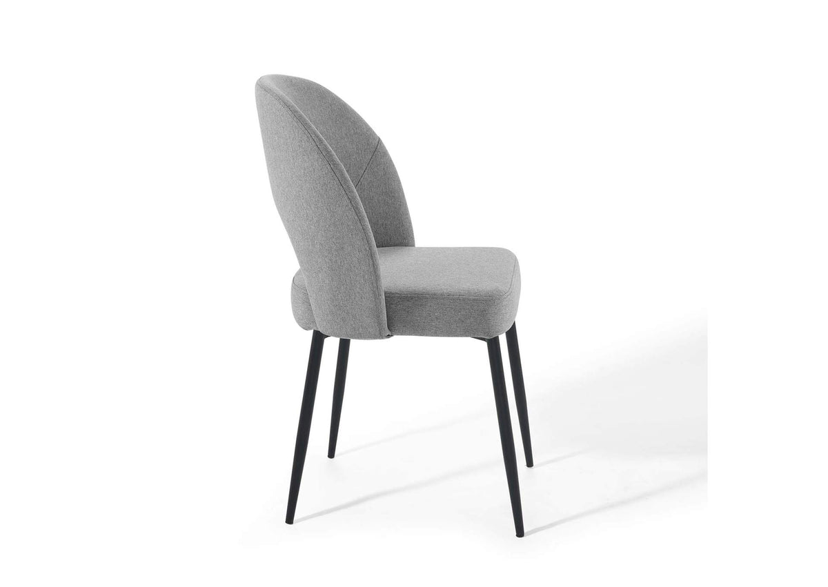 EEI-4490-BLK-LGR Rouse Upholstered Fabric Dining Side Chair Set Of 2 By Modway
