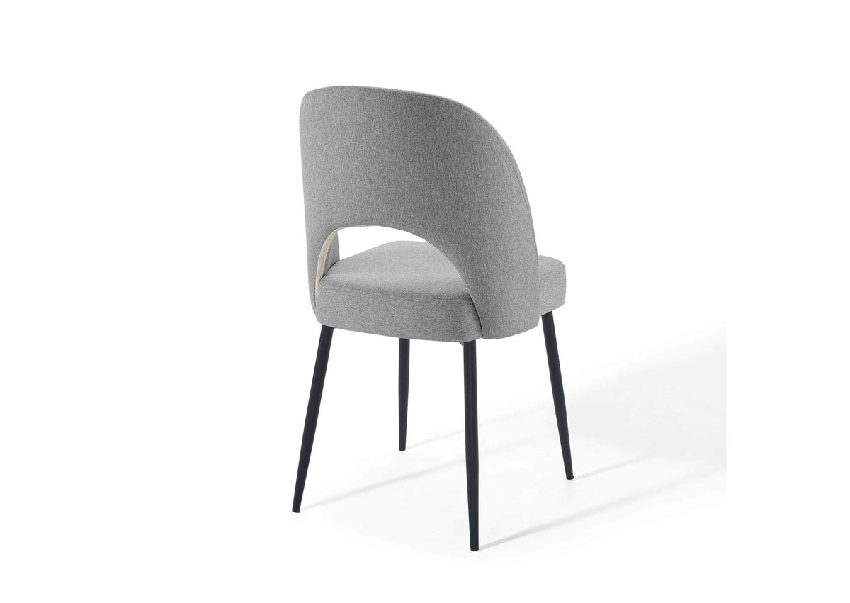 EEI-4490-BLK-LGR Rouse Upholstered Fabric Dining Side Chair Set Of 2 By Modway