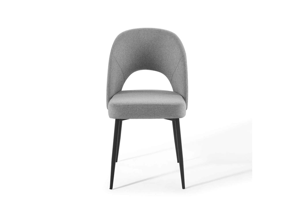 EEI-4490-BLK-LGR Rouse Upholstered Fabric Dining Side Chair Set Of 2 By Modway