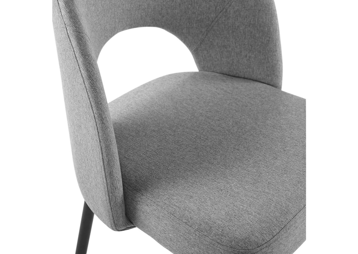 EEI-4490-BLK-LGR Rouse Upholstered Fabric Dining Side Chair Set Of 2 By Modway