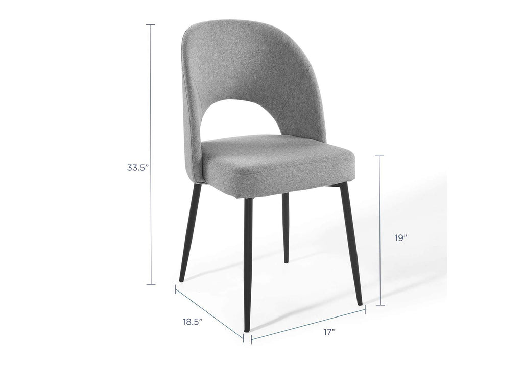 EEI-4490-BLK-LGR Rouse Upholstered Fabric Dining Side Chair Set Of 2 By Modway