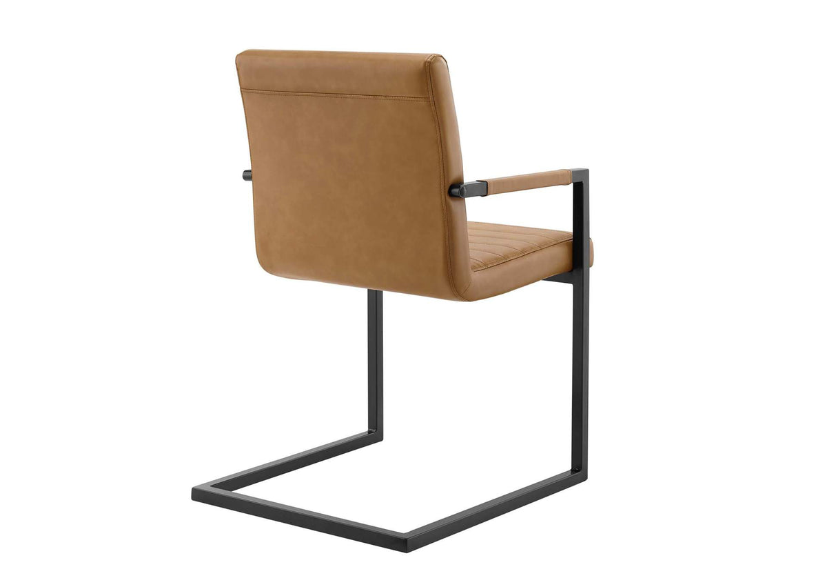 EEI-4522-TAN Savoy Vegan Leather Dining Chairs Set Of 2 By Modway